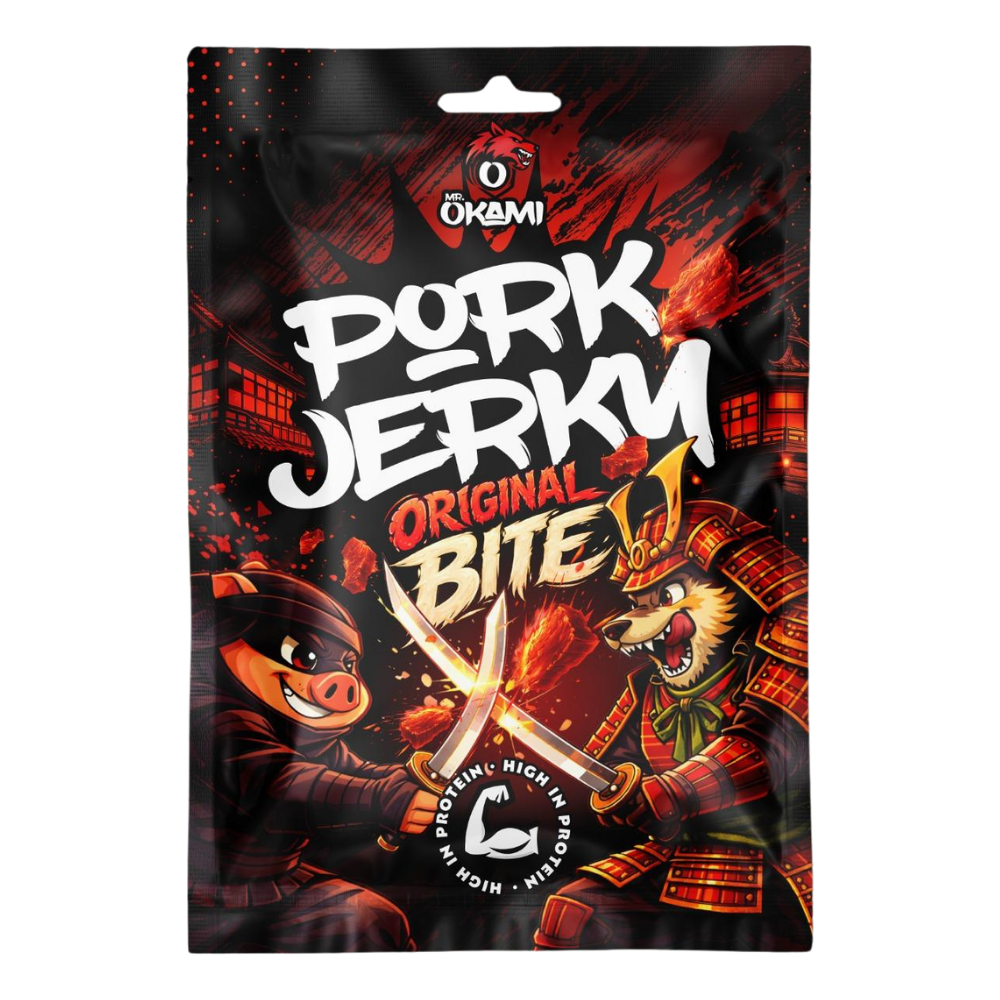 MR.OKAMI Schweinefleisch-Jerky Original-Bissen